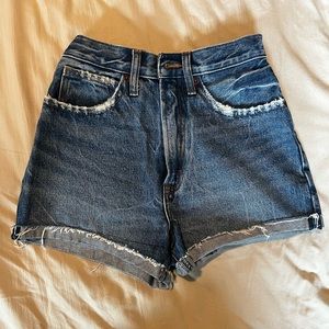 Abercrombie and fitch natural high rise denim shorts